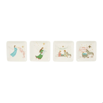 Stoneware Dish with Holiday Figure, 4 Styles