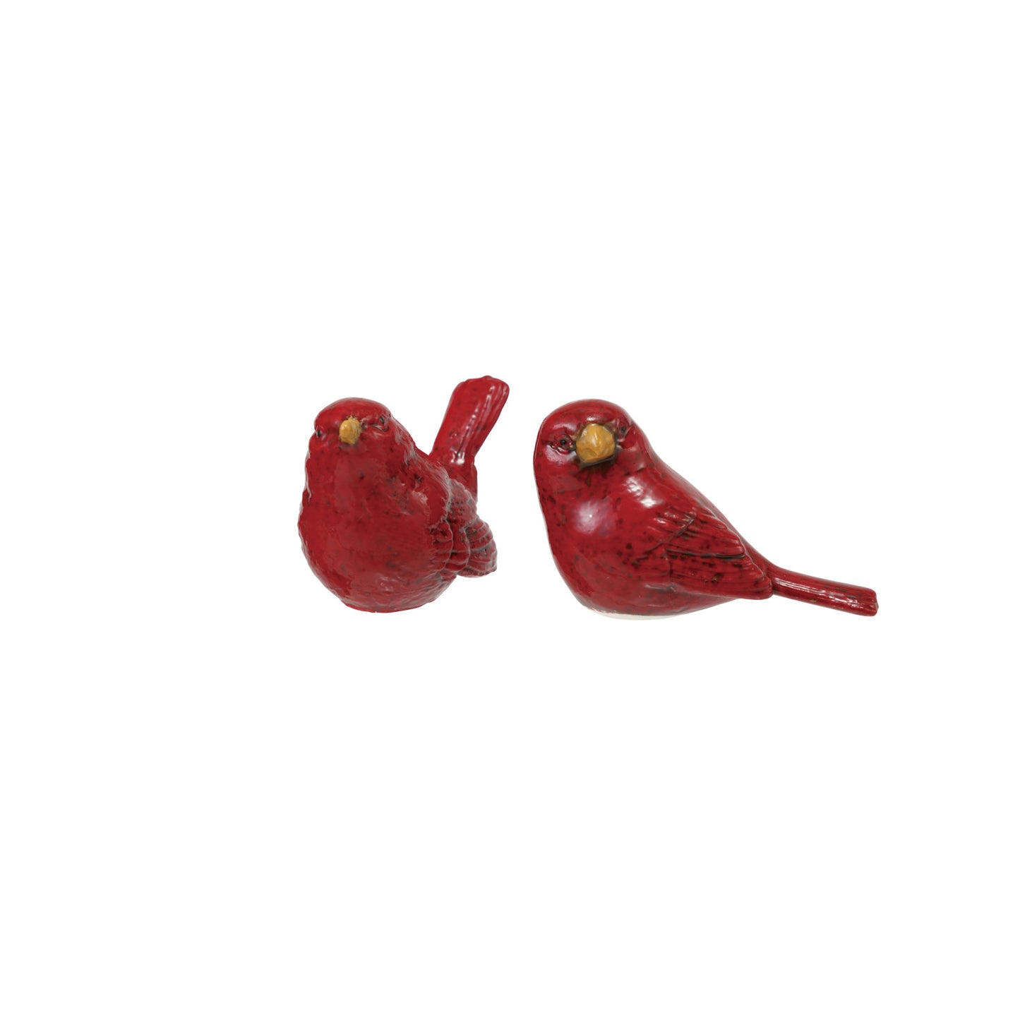 Hand-Painted Embossed Ceramic Bird, Red & Yellow, 2 Styles
